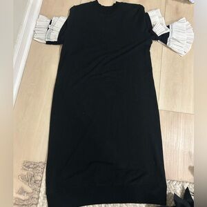 Clu Elegant Black Dress with White Accents size s